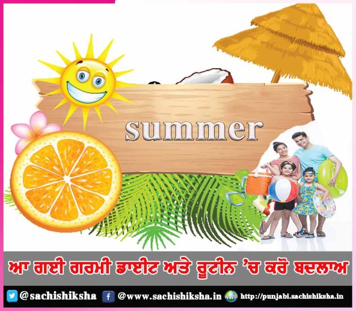 summer has come make changes in diet and routine