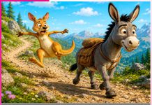 Children’s Story: ਬਾਲ ਕਹਾਣੀ: ਜੰਪੀ ਕੰਗਾਰੂ ਅਤੇ ਸੰਤੋਖੀ ਗਧਾ Children's Story