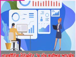 Marketing Management: ਮਾਰਕੀਟਿੰਗ ਮੈਨੇਜ਼ਮੈਂਟ ’ਚ ਮੁੱਖ ਕਰੀਅਰ ਆਪਸ਼ੰਸ Marketing Management